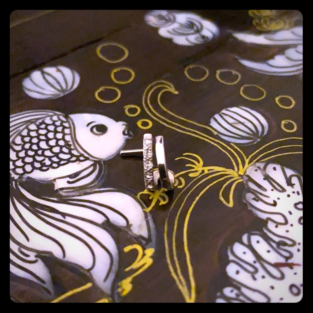 Silver Rhinestone Nose Ring